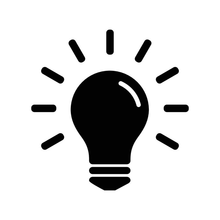 download light bulb black and white vector icon design for free